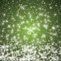 Abstract winter green snowflakes background - 96613479