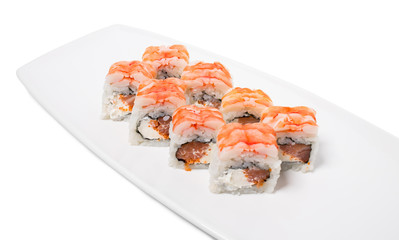 Sushi roll with snow crab.