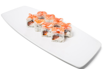 Sushi roll with snow crab.