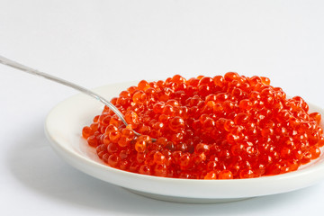 red caviar and spoon