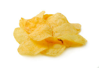 Potato chips isolated on white
