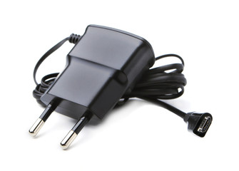 The charger for the phone isolated on white