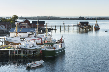 Fishing boats in the Reine harbor, Norway