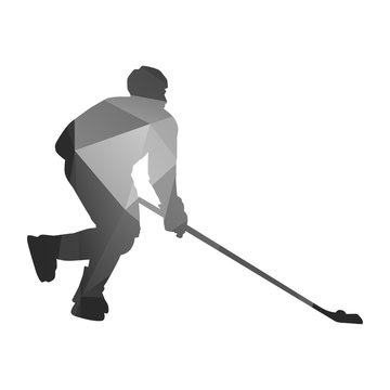 Hockey playe. Abstract vector silhouette