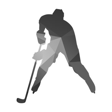 Hockey playe. Abstract vector silhouette