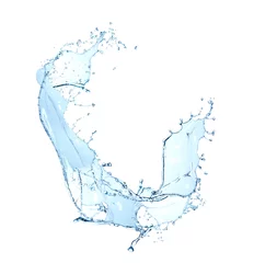 Gordijnen blue water splash isolated on white background © verca