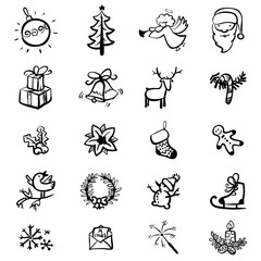 Christmas icons set