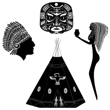 Silhouettes of American Indians