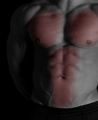 Naklejka premium bodybuilder body closeup