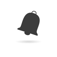 Dark grey icon for bell (alarm, alert) on white background with