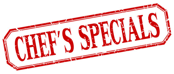 chef's specials square red grunge vintage isolated label