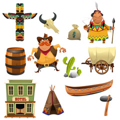 Cowboys and Indians Icons © artisticco