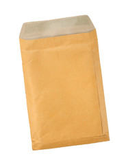 Brown envelope isolated on white background