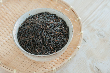 Wild rice also called Canada rice Indian rice and water oats a wild growing variety from North...
