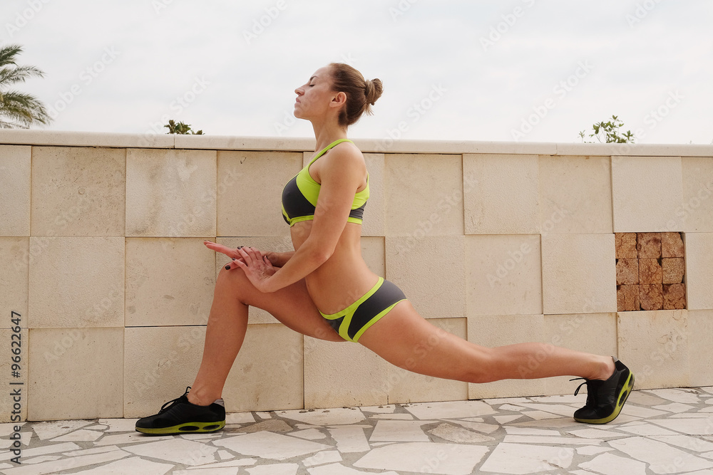 Wall mural the image of training girl athlete