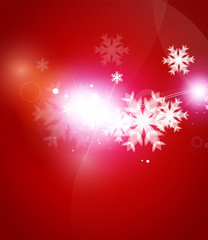 Fototapeta na wymiar Holiday red abstract background, winter snowflakes, Christmas and New Year design template