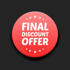Final Discount Offer Round Label