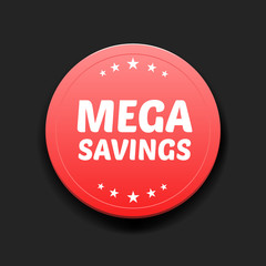 Mega Savings Round Label