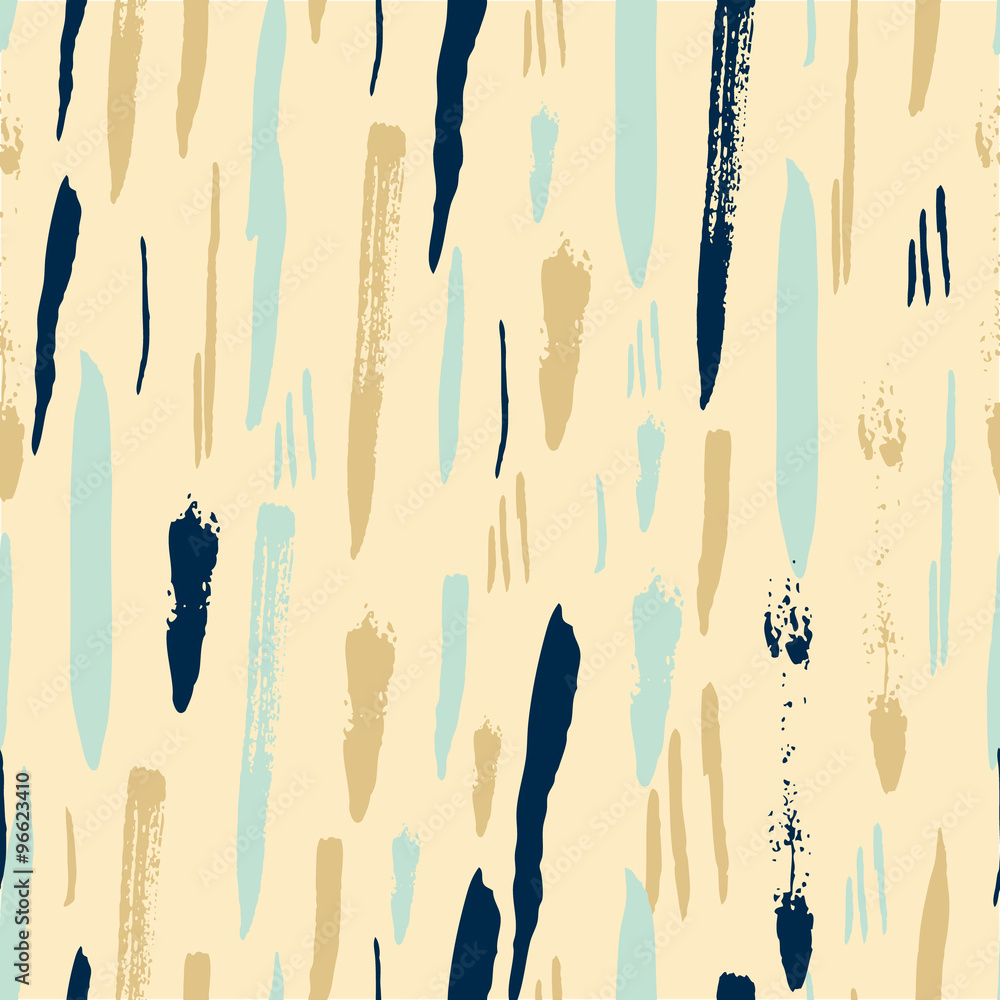 Poster Scandinavian seamless pattern with brush strokes