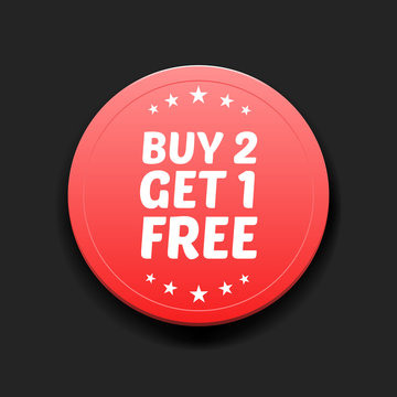 Buy 2 Get 1 Free Round Label