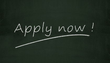 Obraz premium chalkboard apply now illustration