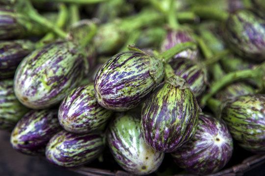 Eggplants at market