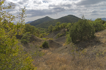 Shallow gullies in the Crimean mountains.