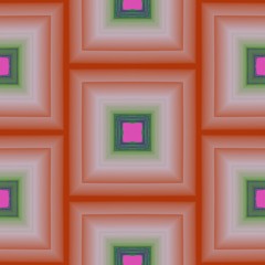 Light green square and rectangle, frames in pink background. Funny fantasy with fractal software.