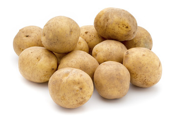 Potato isolated on white background close up.