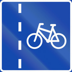 Norwegian regulatory road sign - Bicycle lane