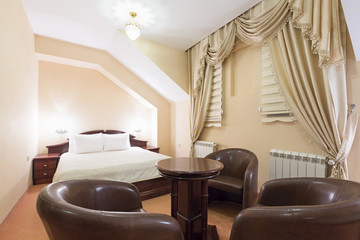 Interior of a hotel aprtment in the evening