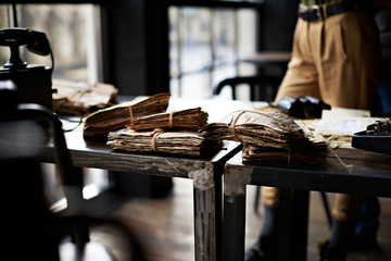 Bunch of old letters on a desk