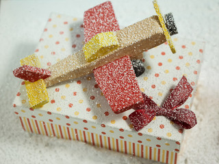 christmas decoration with vintage toys retro style