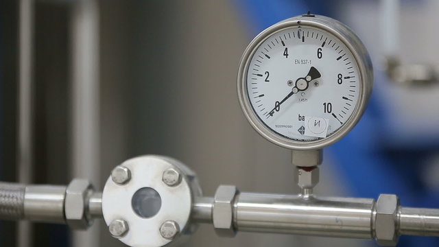 Manometer on laboratory pipeline