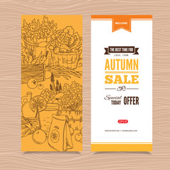 Banner with autumn harvest