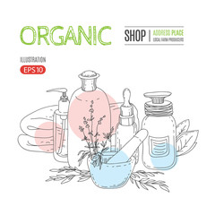 natural organic cosmetic concept