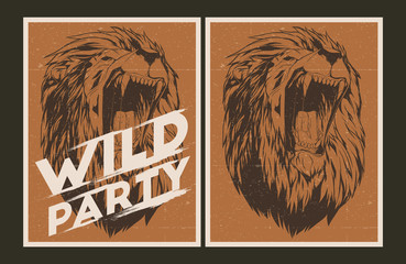 Wild party invitation template.