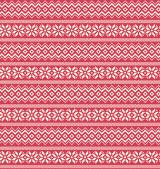 Seamless Winter Holidays Nordic Ornament Pattern Isolated on Pin