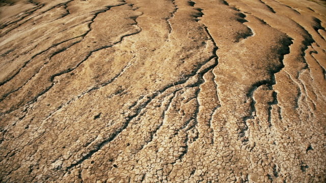 Dry and cracked ground - Dolly Shot
