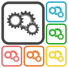 Gears sign icons set