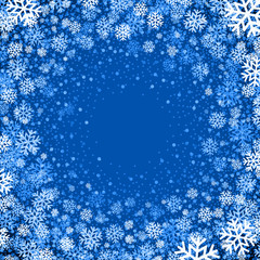 Blue background with snowflakes. Vector illustration