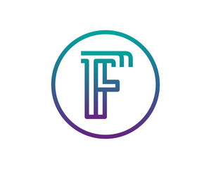 F Line Circle Letter Logo