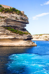 View of the cliff of Bonifacio, Corsica, France