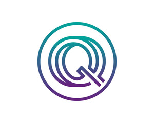 Q Line Circle Letter Logo