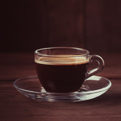 Cup of coffee with fume