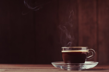 Cup of coffee with fume
