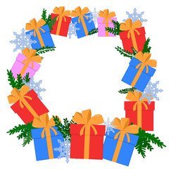Fototapeta premium Christmas and New Year background frame