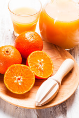 The tangerine juice