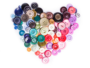 Colorful buttons heart