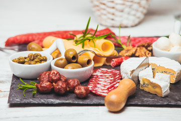 Cheese and salami plate